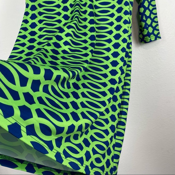 Gretchen Scott Designs Green and Blue Patterned Dress - Picture 7 of 15
